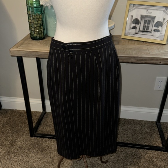 Dolce & Gabbana Vintage Black Stripe Pencil Skirt EUC - Picture 3 of 7